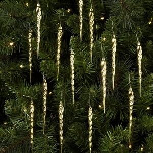 Elegant Gold Icicle Ornaments - 14ct
